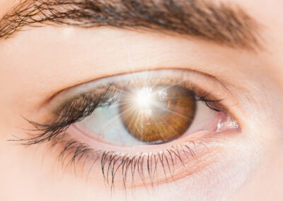 Patient experiencing flashes of light and undergoing eye examination at Gobind Eye Care