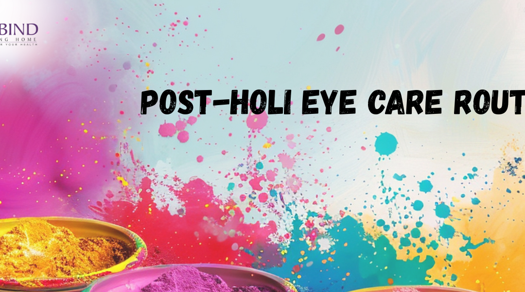 Post-Holi eye care routine – person washing eyes with clean water to remove Holi colors and prevent irritation