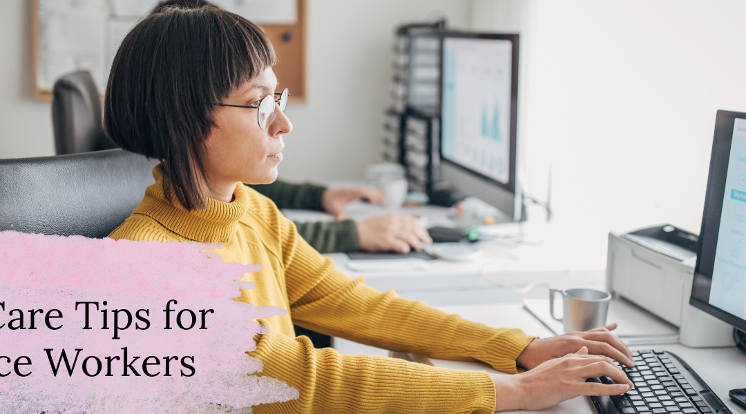 Learn essential eye care tips for office workers including the 20-20-20 rule, proper screen distance, and habits to protect your eyes from digital strain.