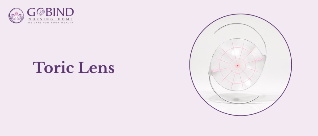 A toric lens may be recommended for patients with astigmatism to help improve vision and reduce dependence on glasses in suitable cases.